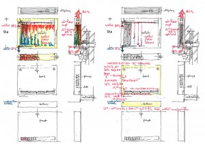 Original concept drawings of the HCCV19 as drawn by Jon Kristinsson showing heating, cooling and ventilation modes.